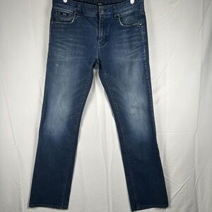 Hugo Boss Kansas Men's Jeans Dark Wash Regular Fit 34x33 Straight Leg